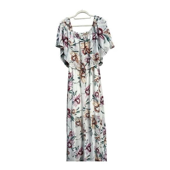 Pinkblush Ivory Floral Off Shoulder Maternity Maxi Dress size XL boho fairy - Picture 7 of 9